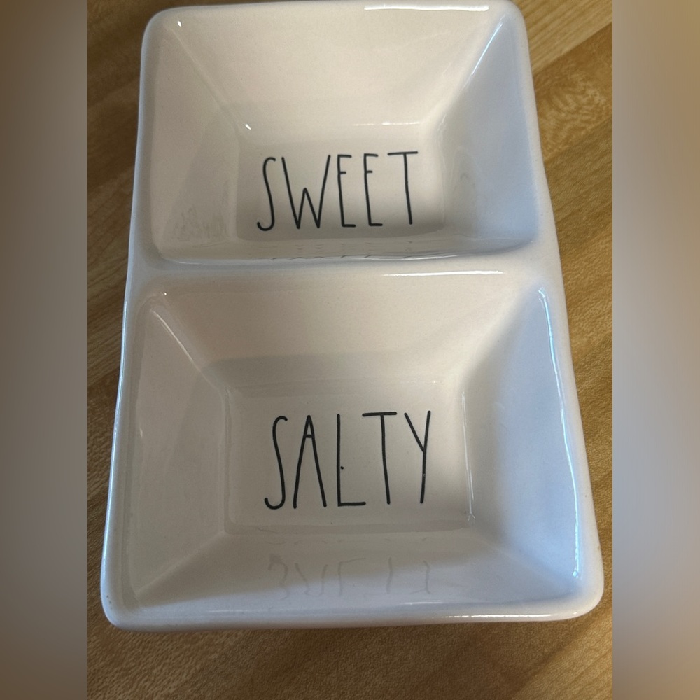 Rae Dunn Artisan Collection SWEET SALTY Divided Tray